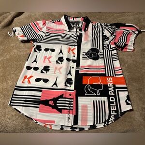 Karl Lagerfeld Paris block print top size medium
